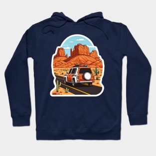 Desert Drive: Cruising Through Endless Sands Hoodie